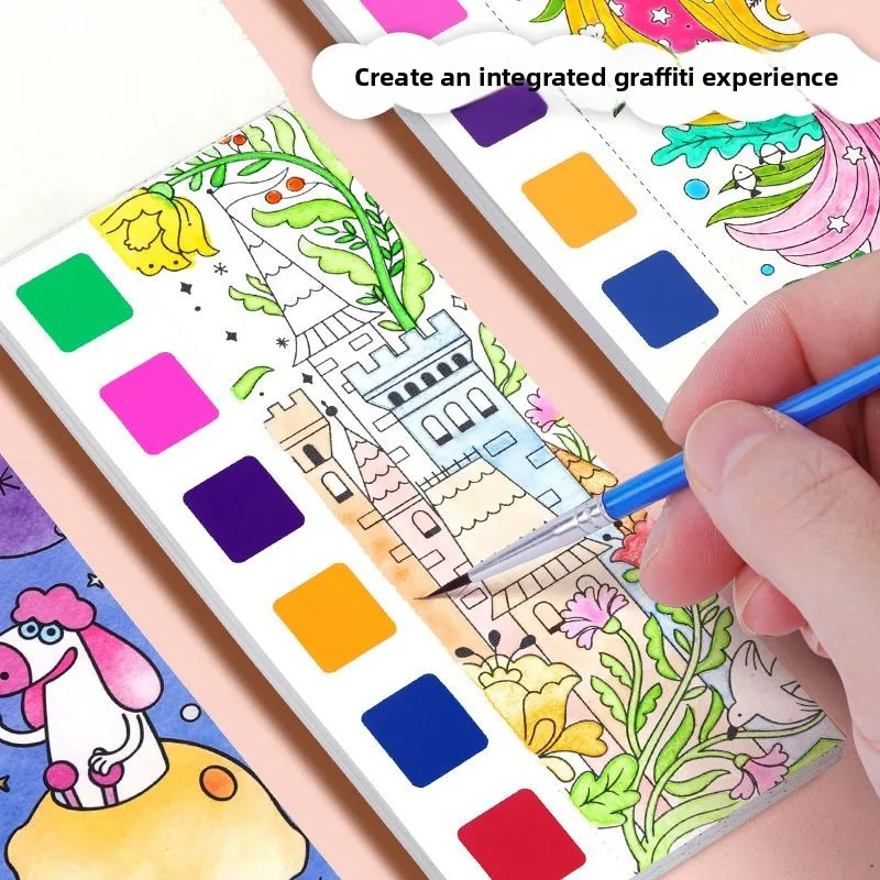 DIY Coloring Watering Drawing Kindergarten Handmade Portable Water Powder Graffiti Picture Book Memo
