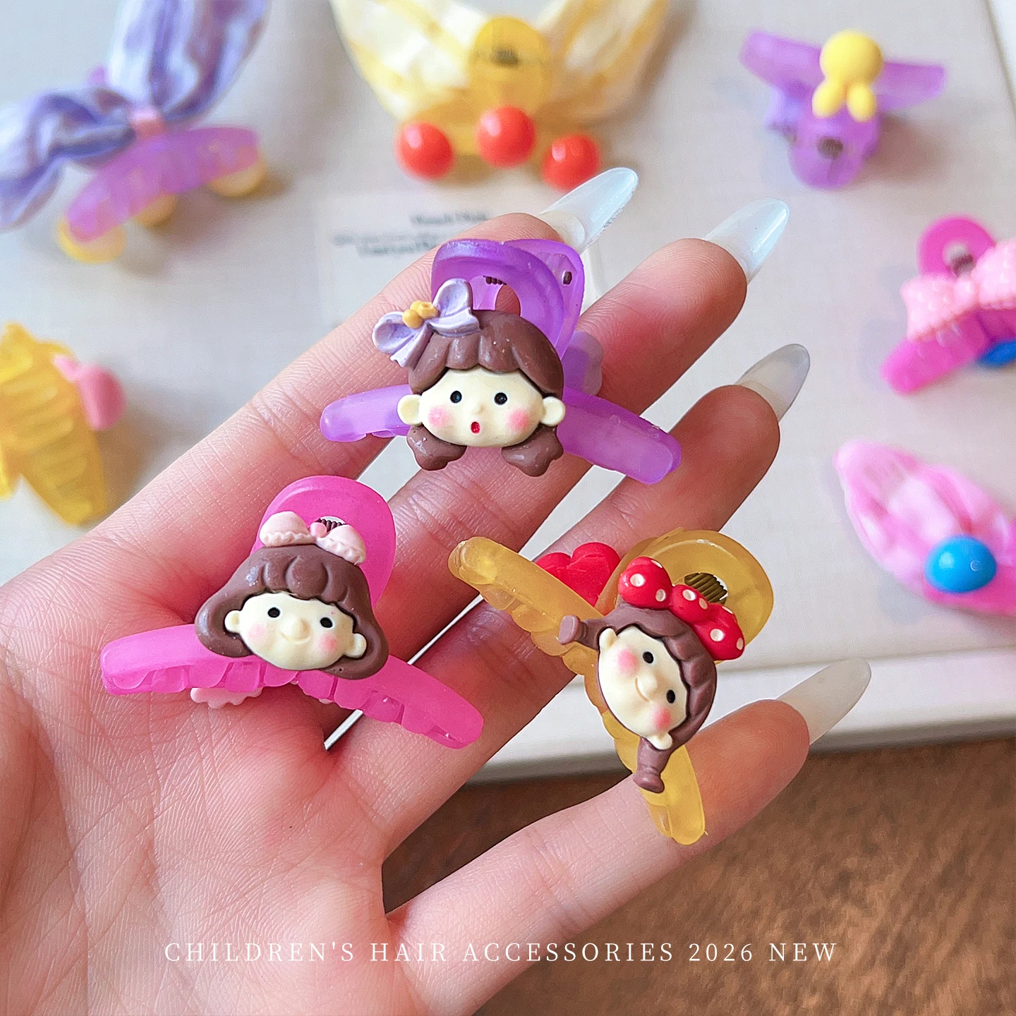 3 Stück/Set Neue karierte Tüll-Haarspange mit Hasenohren und Schleife für Mädchen und Kinder, süße Cartoon-Haarspange, die das Haar nicht verletzt, rutschfester Pferdeschwanzhalter, Zubehör – Detail 5