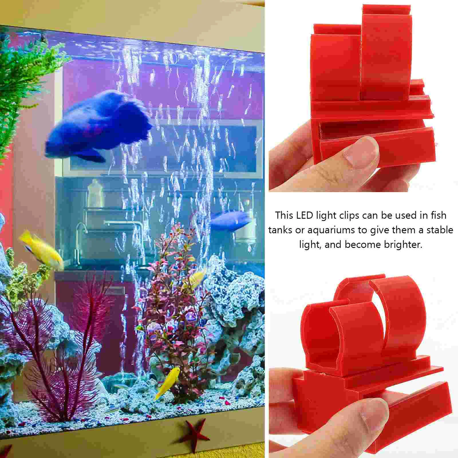 2 Pcs Fish Tank Light Stand Buckle Aquarium Holders LED Lamp Brackets Stable Plastic Tube Mounting Clips