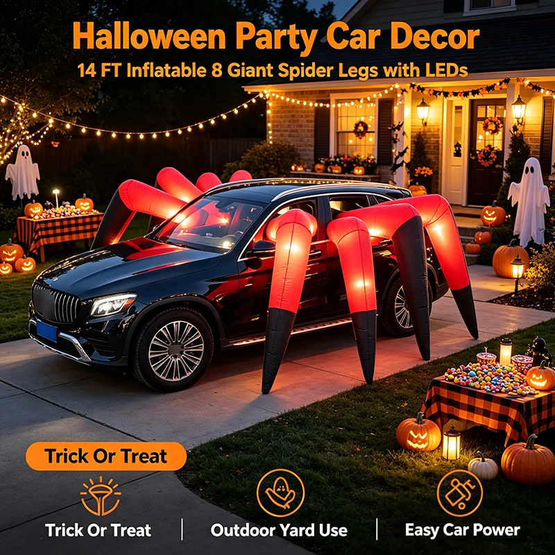 14FT Halloween Inflatable Spid - đánh giá và giá Outdoor Power Plug