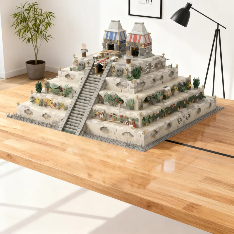 

Конструктор MOC «Ацтекская пирамида» (8056 деталей) — модель города в джунглях, креативный подарок, коллекционный предмет для демонстрации, премиум-класс, для взрослых и детей, для дома