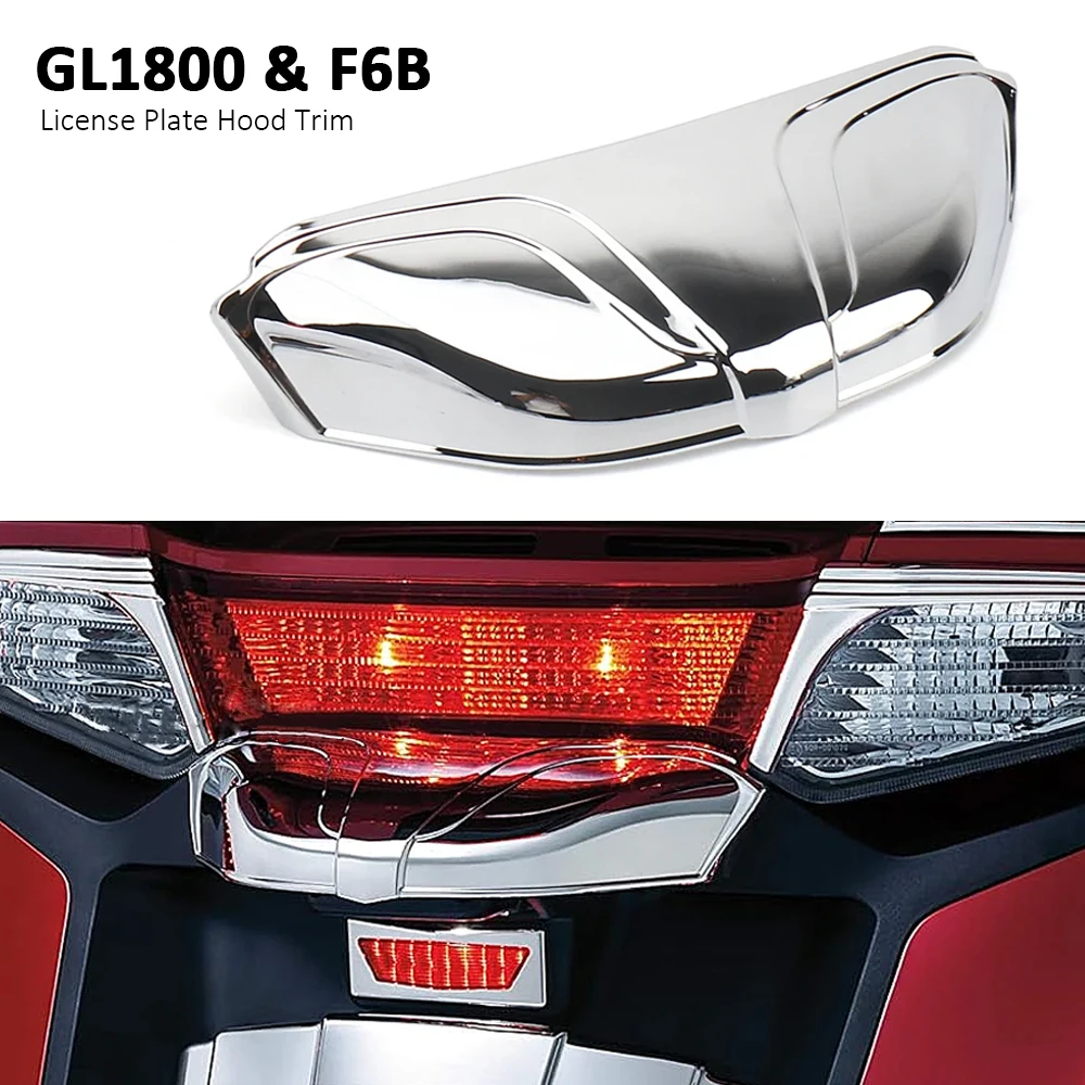 

Chrome Rear License Plate Hood Trim Cover Motorcycle For Honda GOLDWING Goldwing GL1800 gl1800 F6B 2012 2013 2014 2015 2016 2017