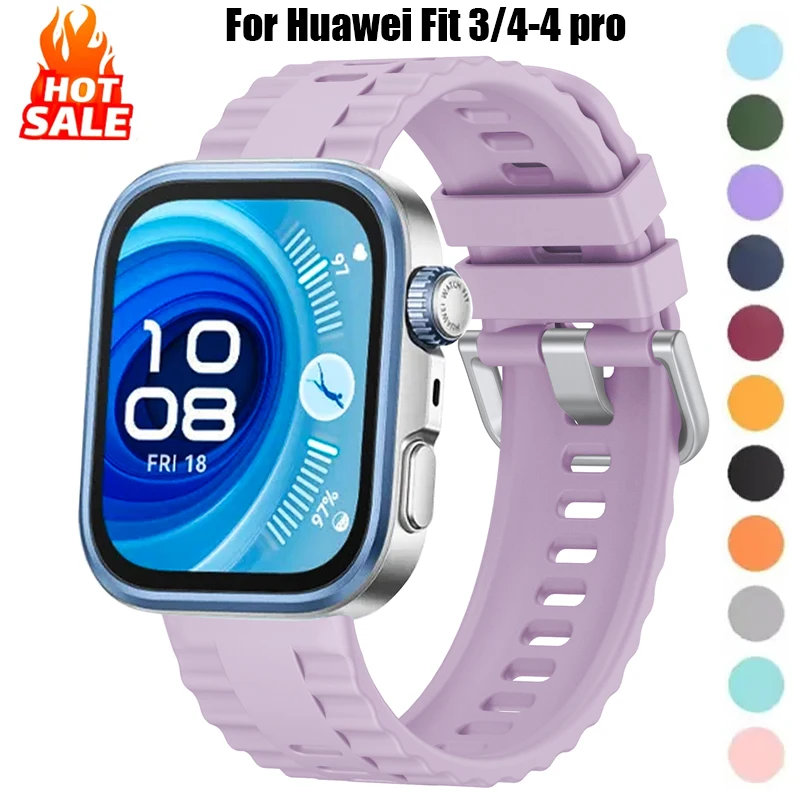 Silicone Strap For Huawei Watch Fit 4 Pro Watchband Sport TPU Replacement Wristband Bracelet for Huawei Fit 4/3 Correa Strap