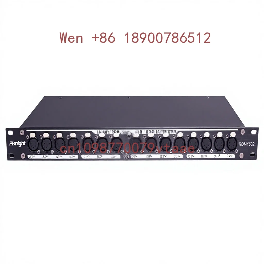Pknight RDM1602 16-Channel 4x4 DMX512 Splitter Optically Isolated Neutrik XLR 1U Rackmount Stage LED Indicators 1-Year Warranty