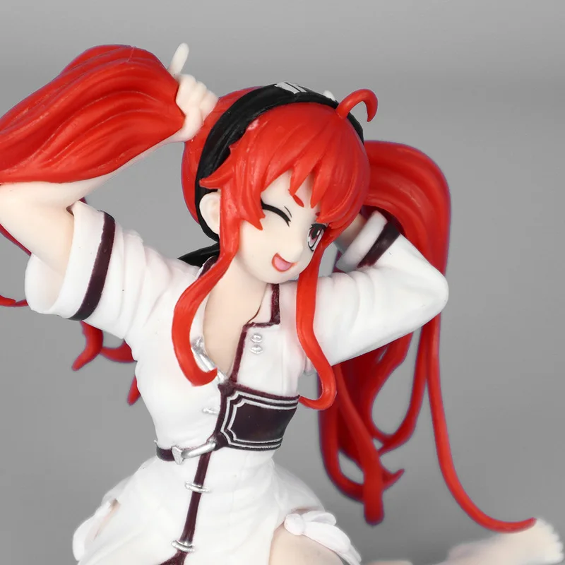 New Anime Figure Mushoku Tensei Eris Sitting Pose Red Twin Tails Pretty Girl Desktop Decoration Pc Case Ornament Collectible