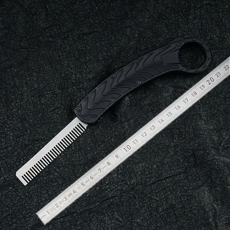 Couteau pliant Portable d'extérieur OTF inspiré des griffes, poignée à motif en Fiber de carbone, accessoire de collection tendance, outils EDC en aluminium et Zinc