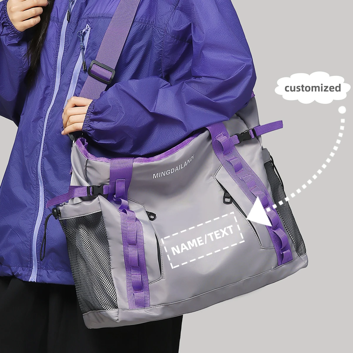 

High-end custom logo yoga bag commuter outdoor sports fitness lightweight fashion yoga bag shoulder bag female diy