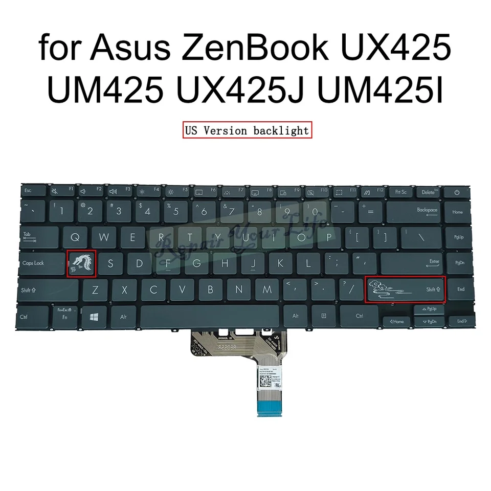 パソコン Asus ZenBook UX425E (US keyboard) UA RU Arabic Thai US Backlit Keyboard for Asus ZenBook UX425 UM425