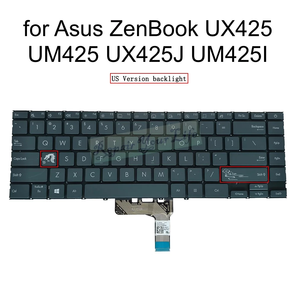 teclado retroiluminado para asus zenbook ux425 um425 um425i um425ia um425qa um425uaz ux425ja ukr tailandes eua ingles 01