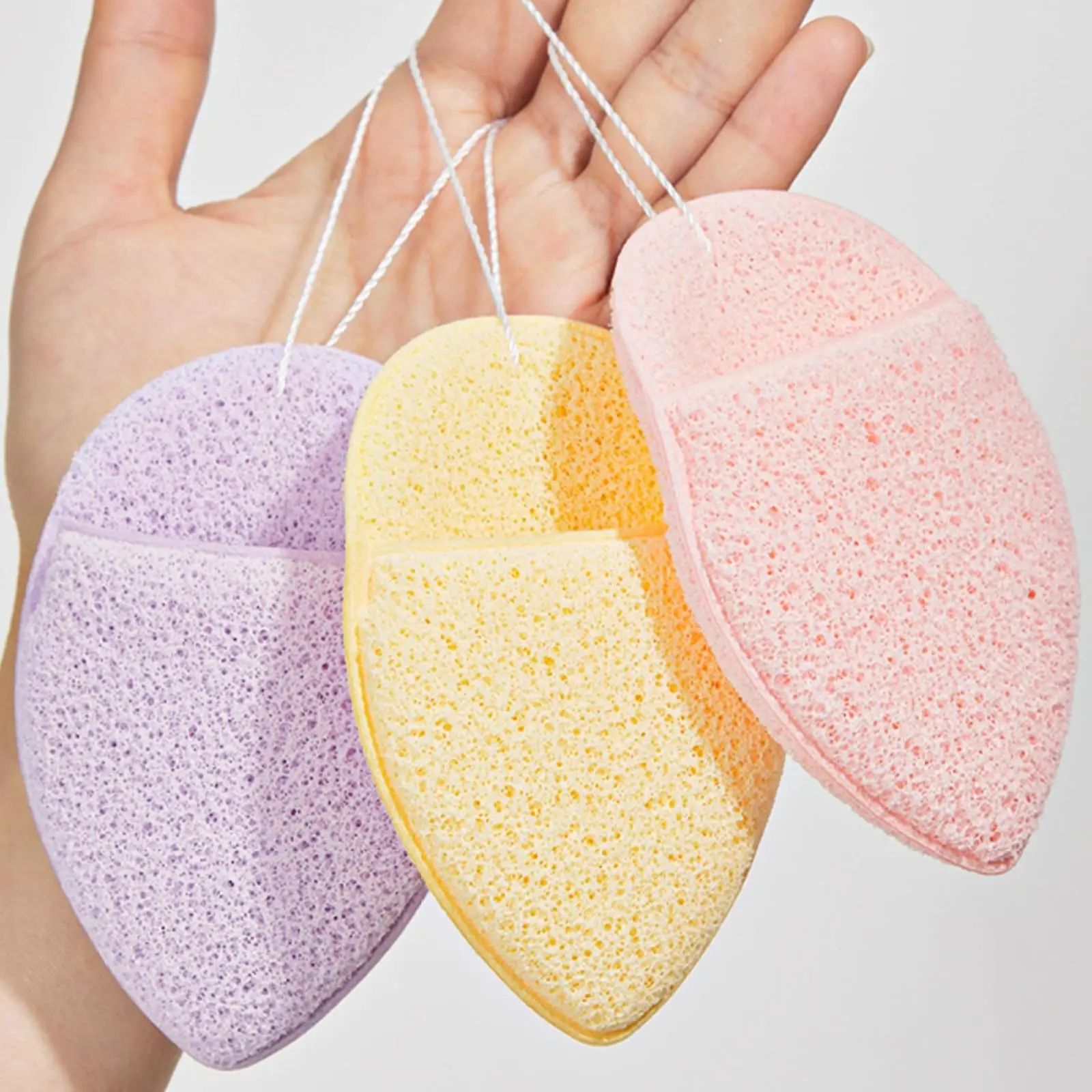 12PCS Buff Puff Facial Sponge with Finger Cot, Reusable Facial Sponges Exfoliating for All Skin Types Facial for Washing Face