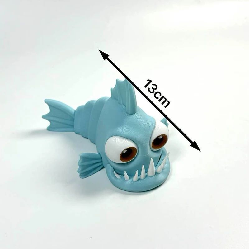 3D Printed Piranha Figurine Cute Animal Desktop Ornament Creative Small Toy Office Home Decoration Unique Gift