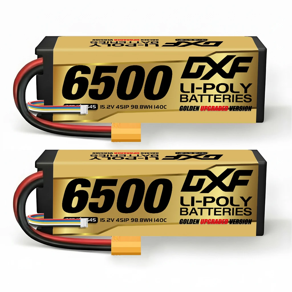 DXF 4S Lipo Batterie 15,2V 140C 6500mAh XT90 Stecker Hardcase LCG Für 1/8 Buggy Graphene Truggy Offroad Auto Boot Lkw RACING