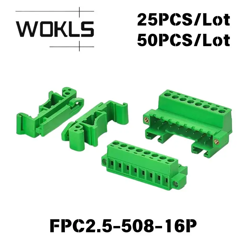25/50PCS 2EDG-URKM KF2EDG-KRM 5.08mm Pitch Plug-in Separable PCB Terminal Block Wire Connector