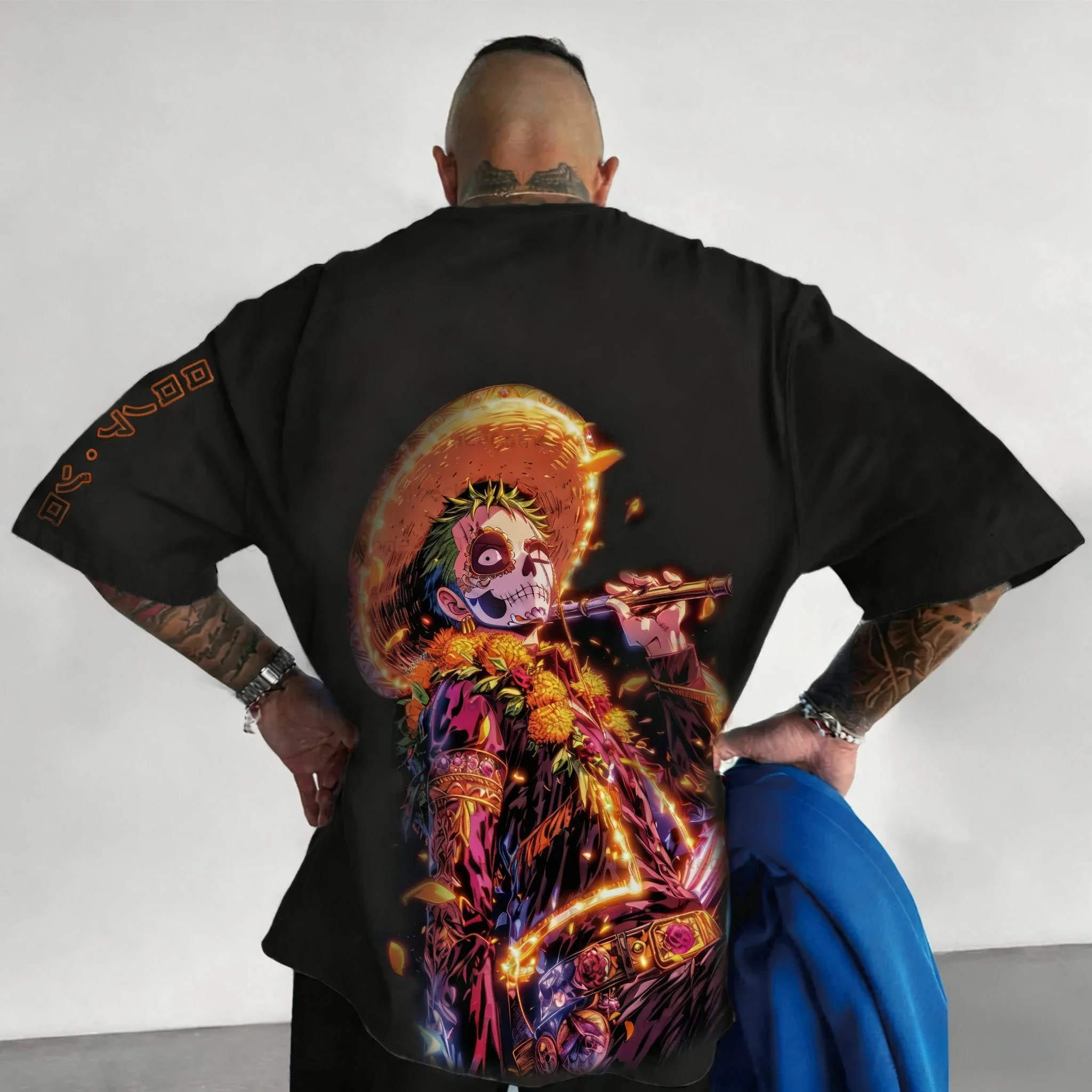 Koszulka One Piece Luffy z nadrukiem, bawełniana, z krótkim rękawem, luźny krój amerykański, męska i damska, letnia, oddychająca, sportowa, z okrągłym dekoltem.