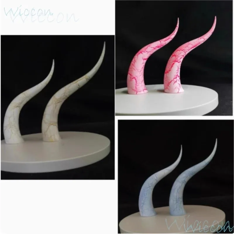 

a7d@Fursuit Horn Furry Cosplay Prop Length 17CM Devil Horn Dragon Horn Gradient Lava Crack Color Customize Holloween Party Rolep