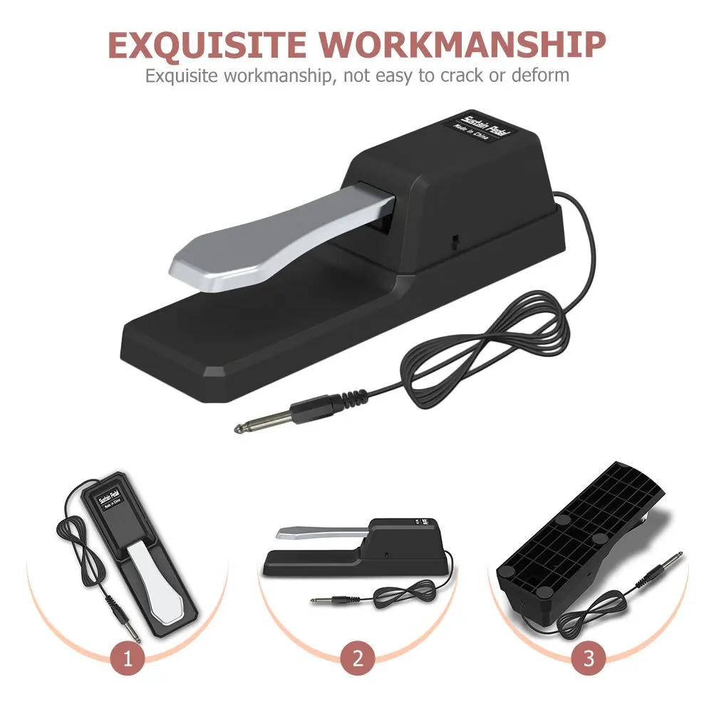

Practical Nonslip Piano Sustain Pedal Professional Durable Damper Pedal for Electric Piano Lightweight Easy Carry