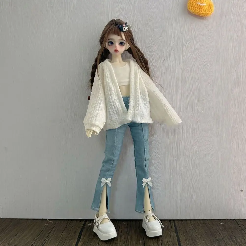 30/45 センチメートル人形エレガントなニットカーディガントップスコートカジュアルウェアセーター 1/4 1/6 BJD 人形 DIY 服アクセサリー
