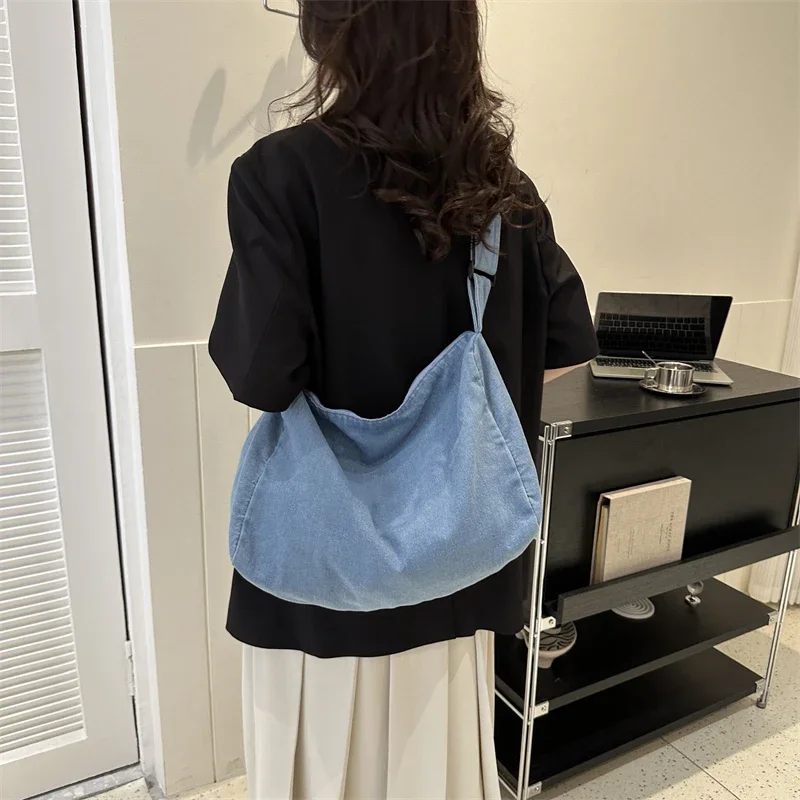 Zipper Leisure Denim Versatile Women's Shoulder Bags 2024 Fashion New Large Capacity Crossbody Bags High Quality Concise