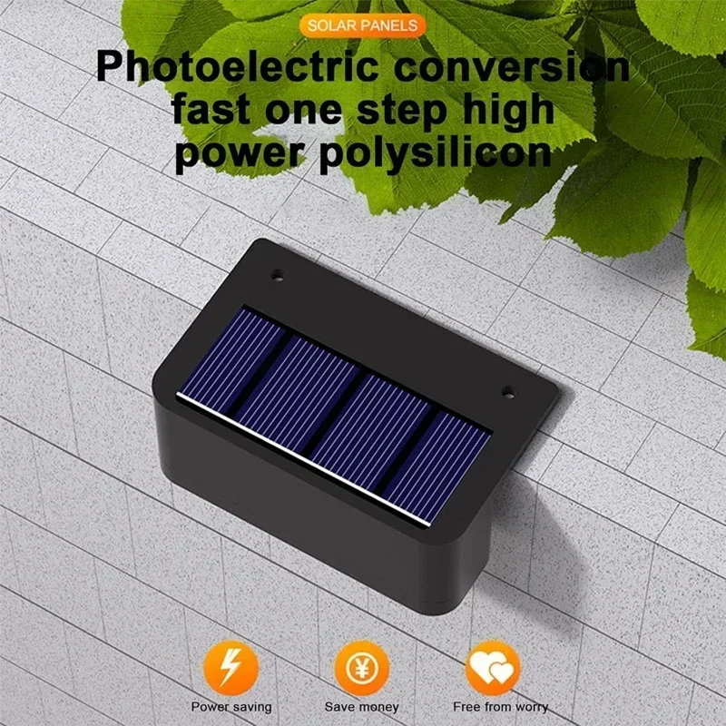 4pcs Solar LED Step Lights IP65 Waterproof for Outdoor Stairs Pathways Fences Gardens Easy Installation Durable ABS Structure