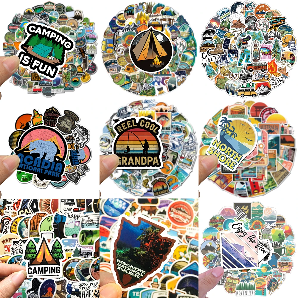 10/30/50PCS New Outdoor Stickers Series Summer Travel Adventure Graffiti Skateboard Refrigerator Water Cup Decoration Wholesale