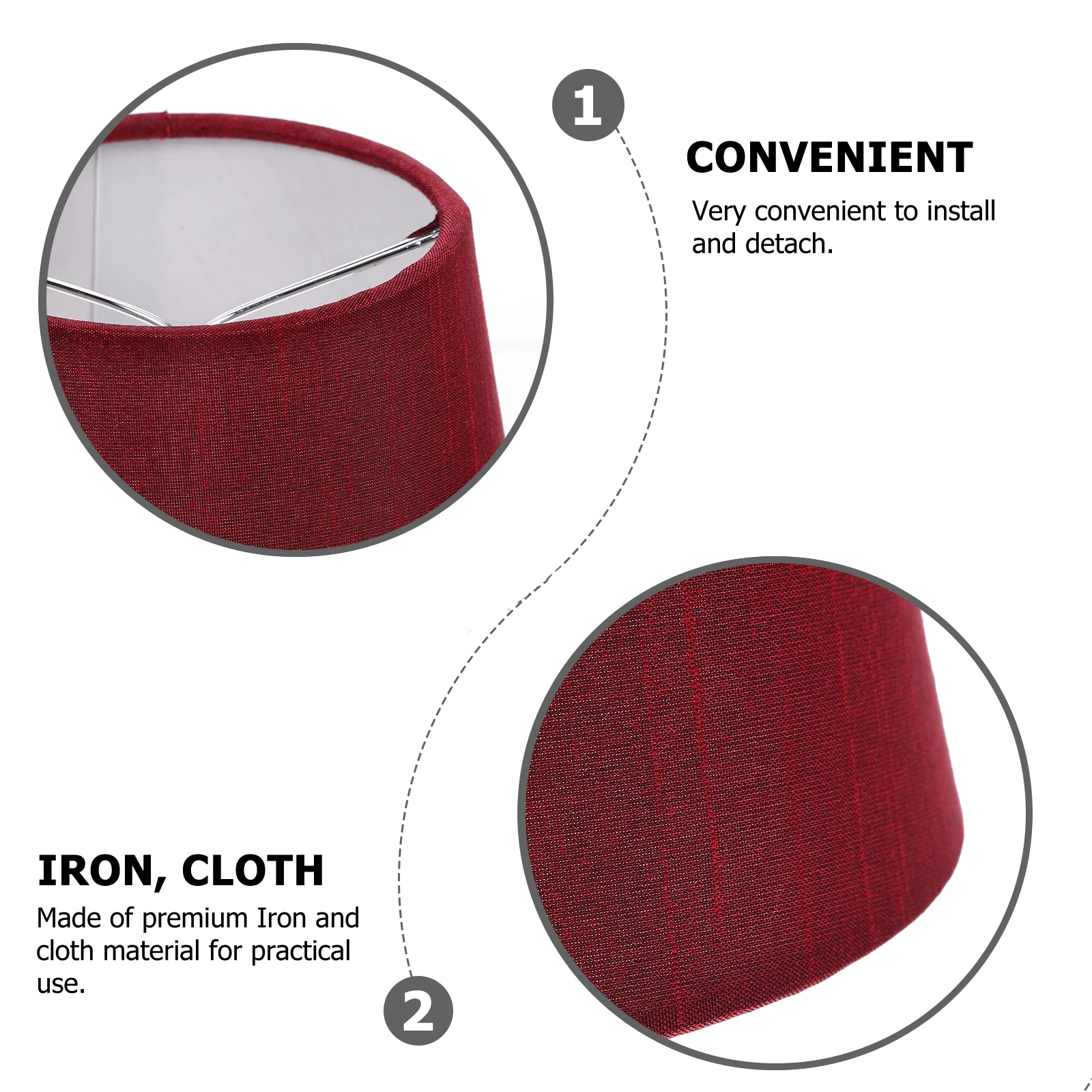 

2pcs Lampshade Wall Light Cloth Clip-on Shades Accessories Bulb Fabric Drum Lampshade for Bedroom Living Room Study Non-fading