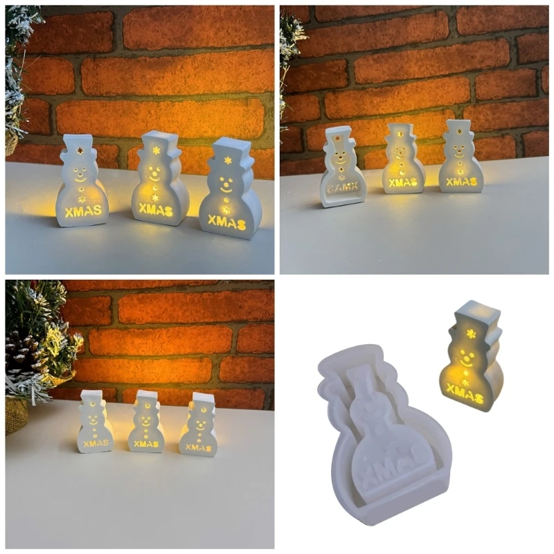 Reusable Silicone Mold Home Decors Molds Snowman Holders Moulds Ornament Molds Suitable for Holiday Gifts