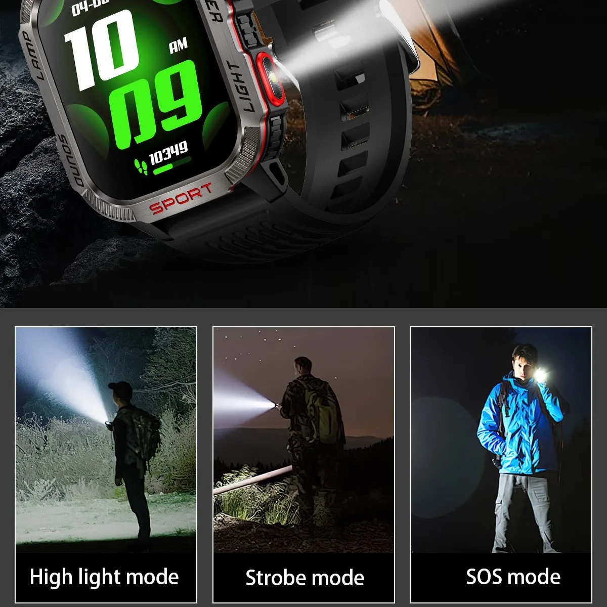 TJXL-Tactical Pro HT29 Smart Watch Money Detection & Heart/Sleep - Altimeter Barometer Outdoor Finance Tracker with Flashlight