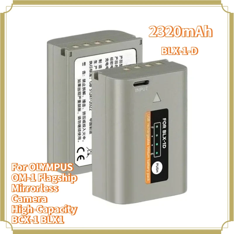 Camera Battery with Type-C Direct Charging for OLYMPUS OM-1 Flagship Mirrorless Camera High-Capacity BCX-1 BLX1
