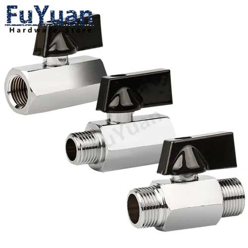 Imagen 2 del producto Válvula de bola de latón 1/8 ""1/4"" 3/8 ""1/2"" BSP roscada Mini macho a hembra compresor de aire válvula de cierre de agua Gas aceite
