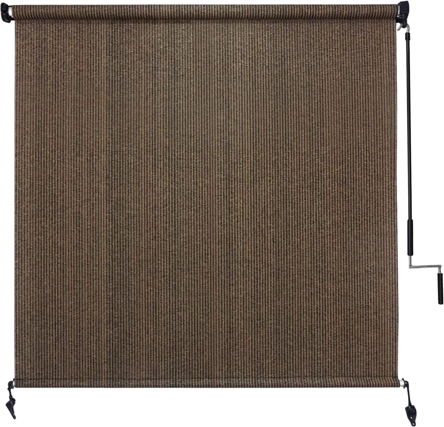 Outdoor Roller Shades 8x8 ft, Cordless Patio Blinds with 90% UV Protection, Easy Install, Mocha