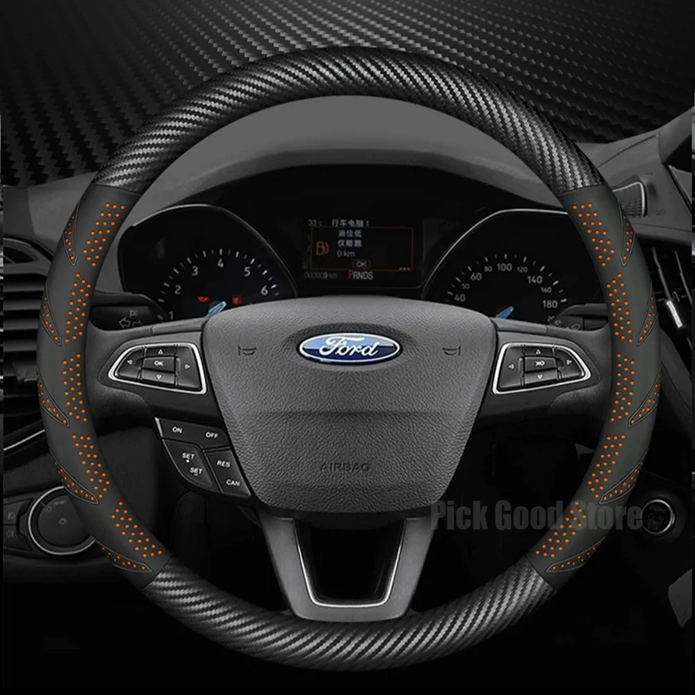 

Car Steering Wheel Cover For Ford Fiesta Puma Explorer Ranger Focus MK1 MK7 MK2 MK3 F150 Raptor 2023 2024 2025 2026 Accessories
