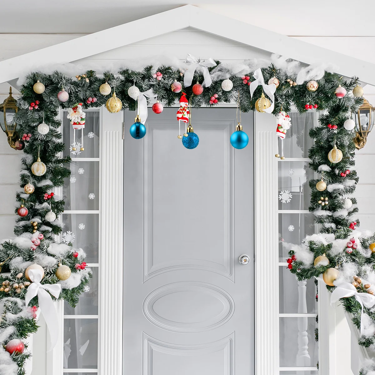 

48Pcs Christmas Ball Ornaments Safe Plastic Xmas Tree Hanging Decorations Reusable Lightweight Balls for Home Office Cafe