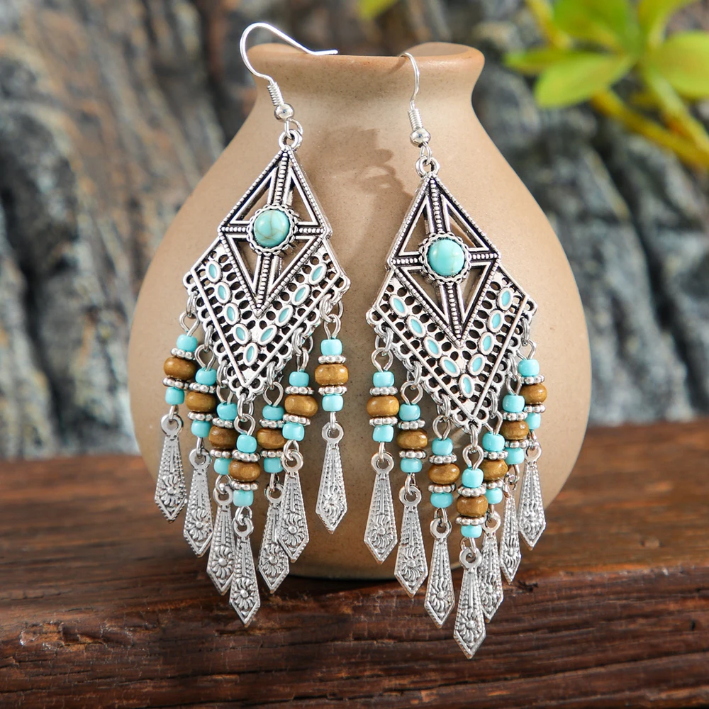 Estilo étnico balançar brincos - Ethnic Chic Fashion avaliação e preço