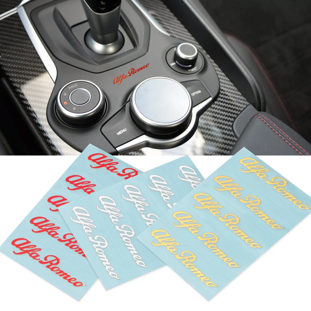 Autocollants de décoration intérieure automobile en métal 3D, accessoires de style automatique, badges au revoir Romeo Sportiva 159 ata à 147 ight5, 10 pièces