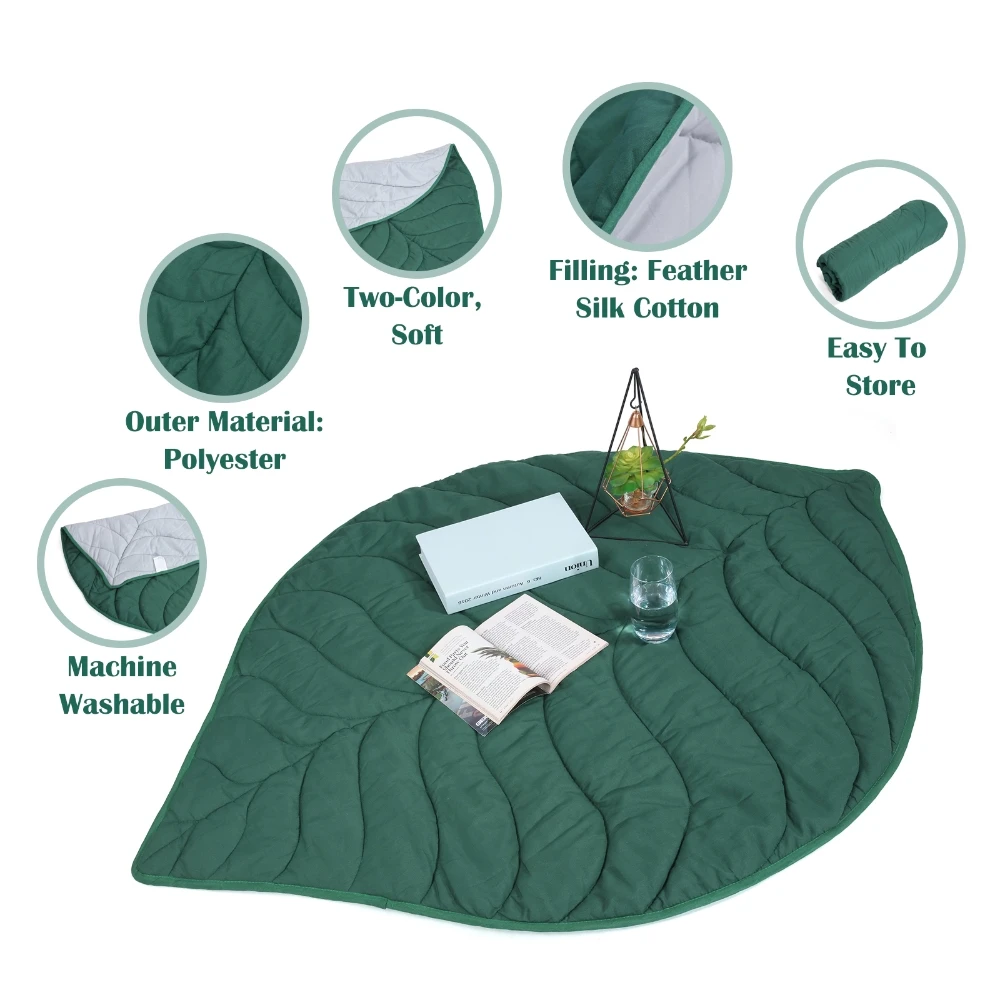 Nordic Style Creative Leaf Shape Baby Game Mat Multifunctional Window Floor Rug for Baby Climbing Mat Children's Room Decoration