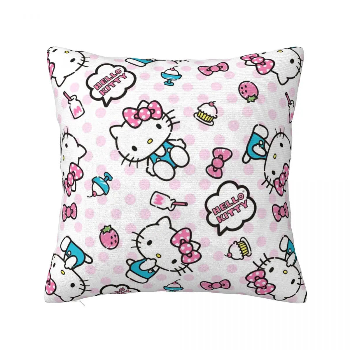 

Official Pink Hello Kitty Milk Pillowcase Soft Fabric Cushion Cover Decoration Throw Pillow Case Cover Home Zipper 18"