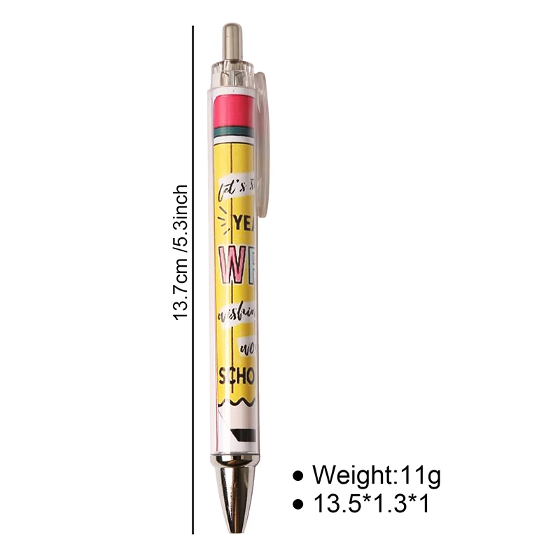 Cartoon pencil graphic printing press ballpoint pen, cute stationery pen for school, suitable for students and teachers