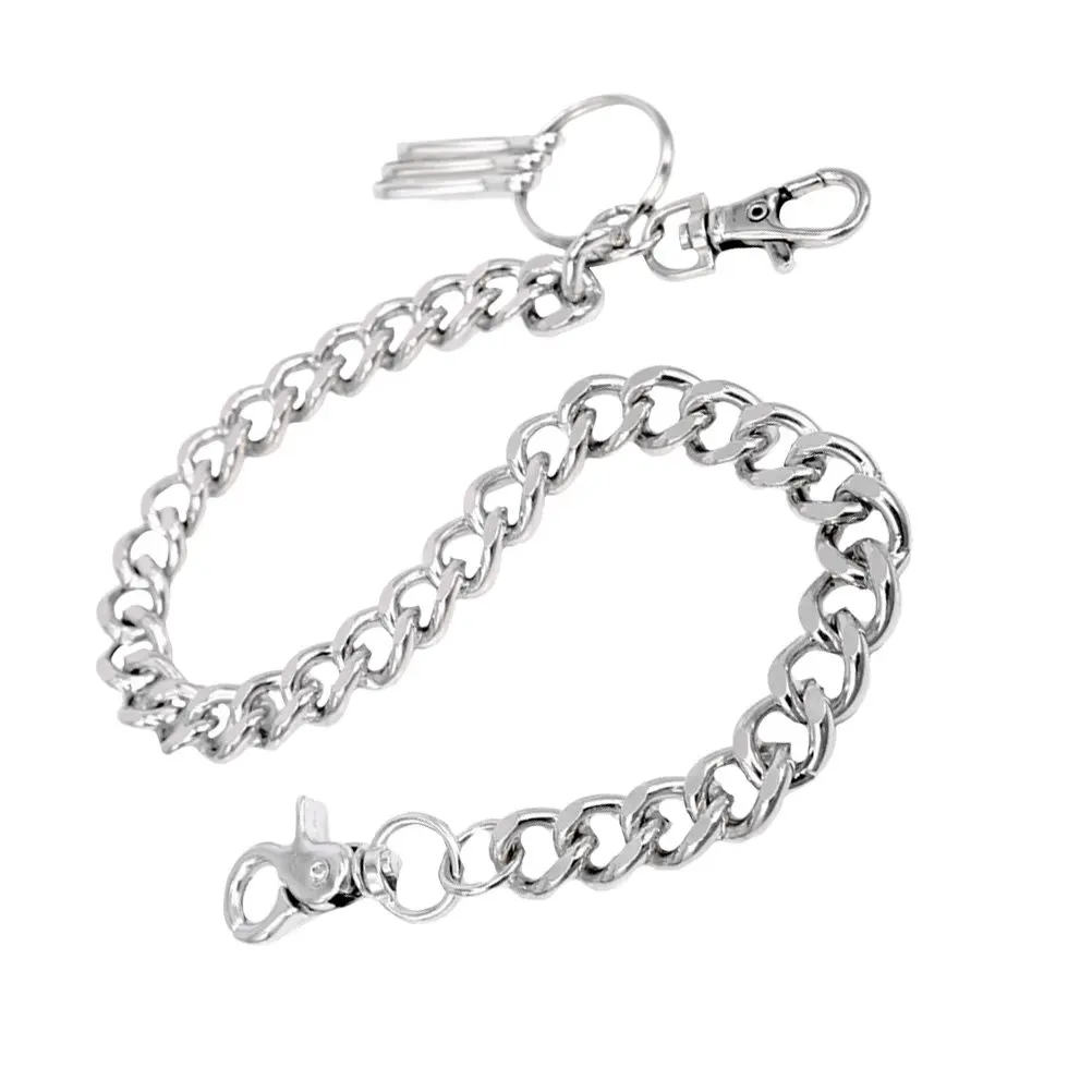 1 unidad Cadena antirrobo para cartera, Cadena metálica informal, Cadena decorativa de moda para pantalones, Extensión para bolso, Colgante plateado para bolso