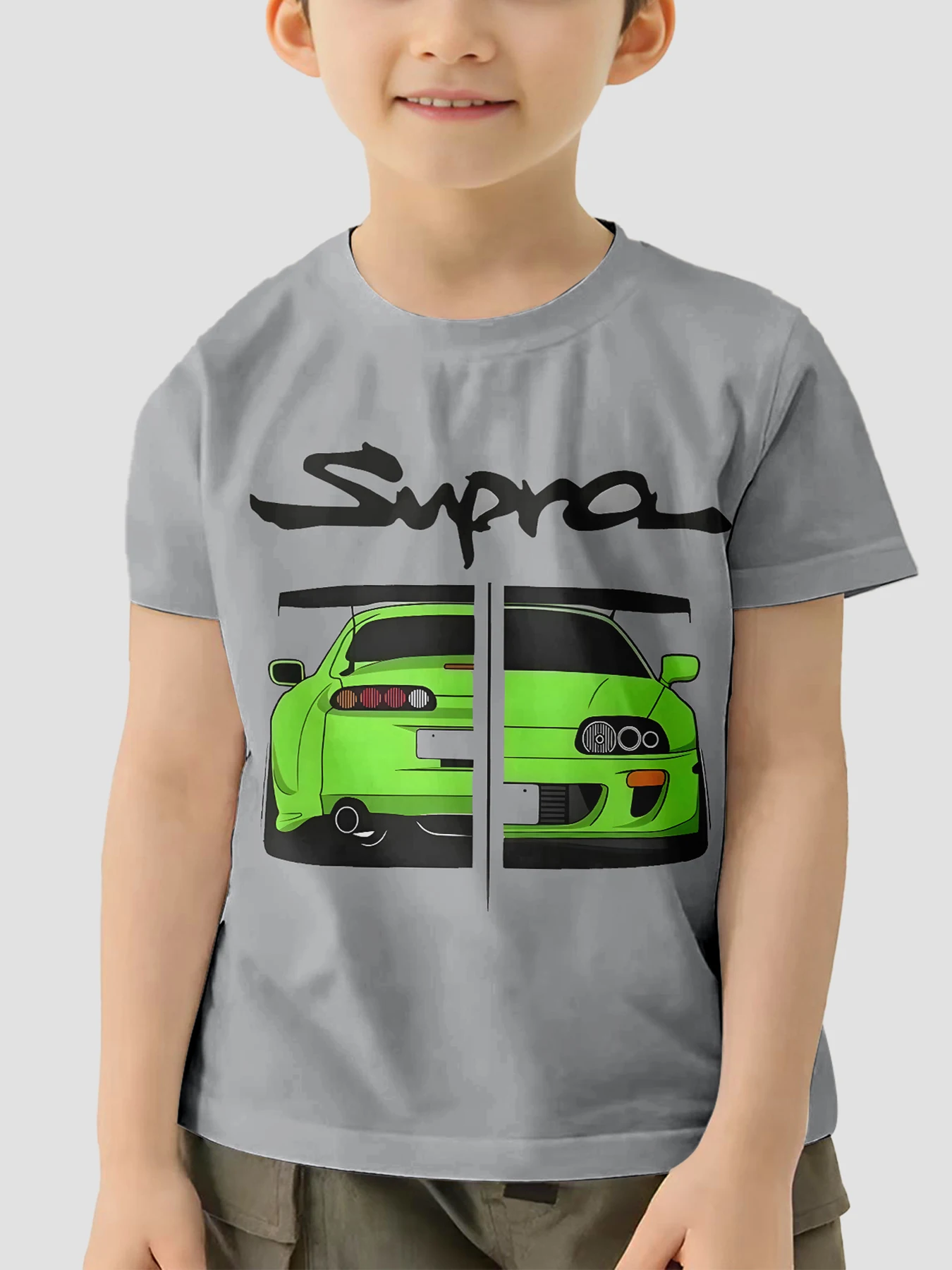 Baby Short Sleeves Neon Green Supra Korean Children\'s Clothes 2024 Kids Spring Clothes T-shirt for a Boy Top Shirts T-shirty