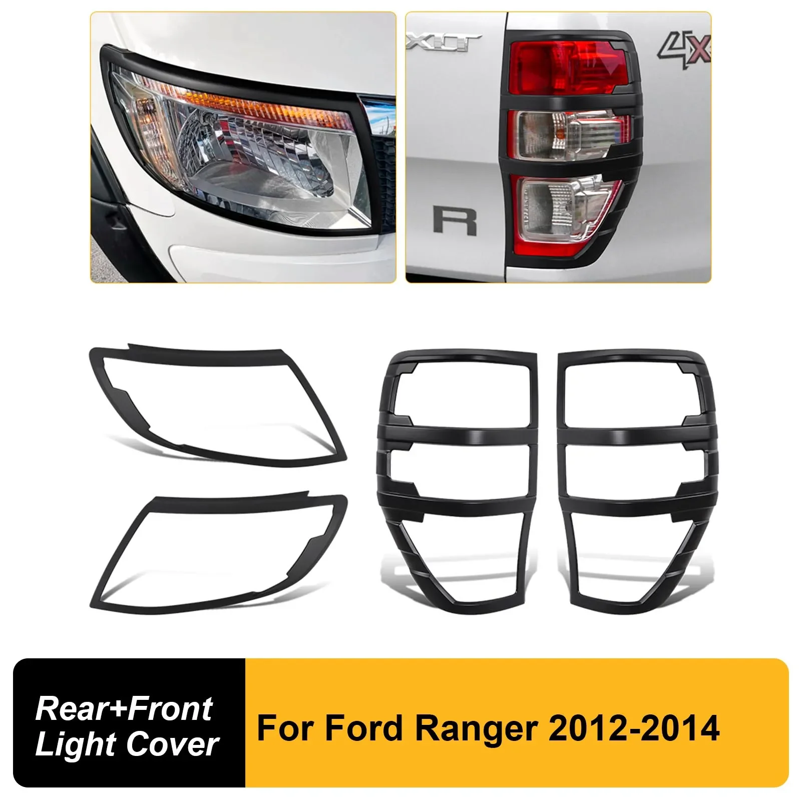 

Head Light Lamp Cover Tail Lights Cover Surround Trim Guard For Ford Ranger 2012 2013 2014 Wildtrak XLT XLS XL Car Accessories