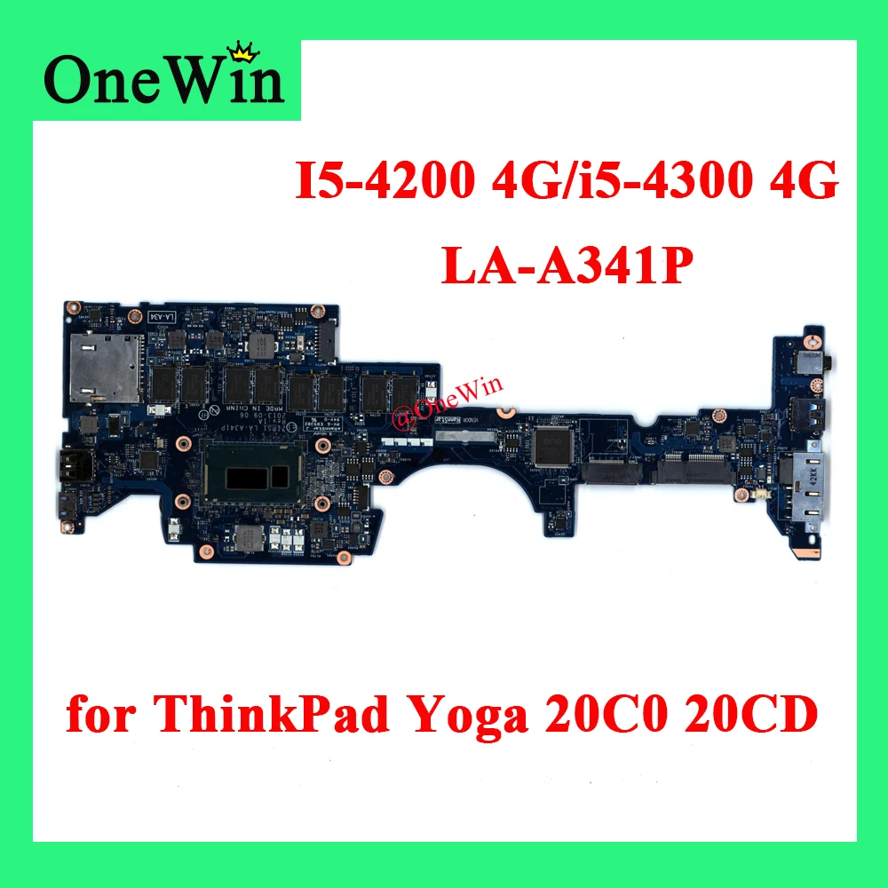 

I5-4200 4G i5-4300 for ThinkPad Yoga 12 20C0 20CD Laptop Motherboard LA-A341P PN 00HT139 00HT181 00HT182 00HT140 00HT121 00HT122