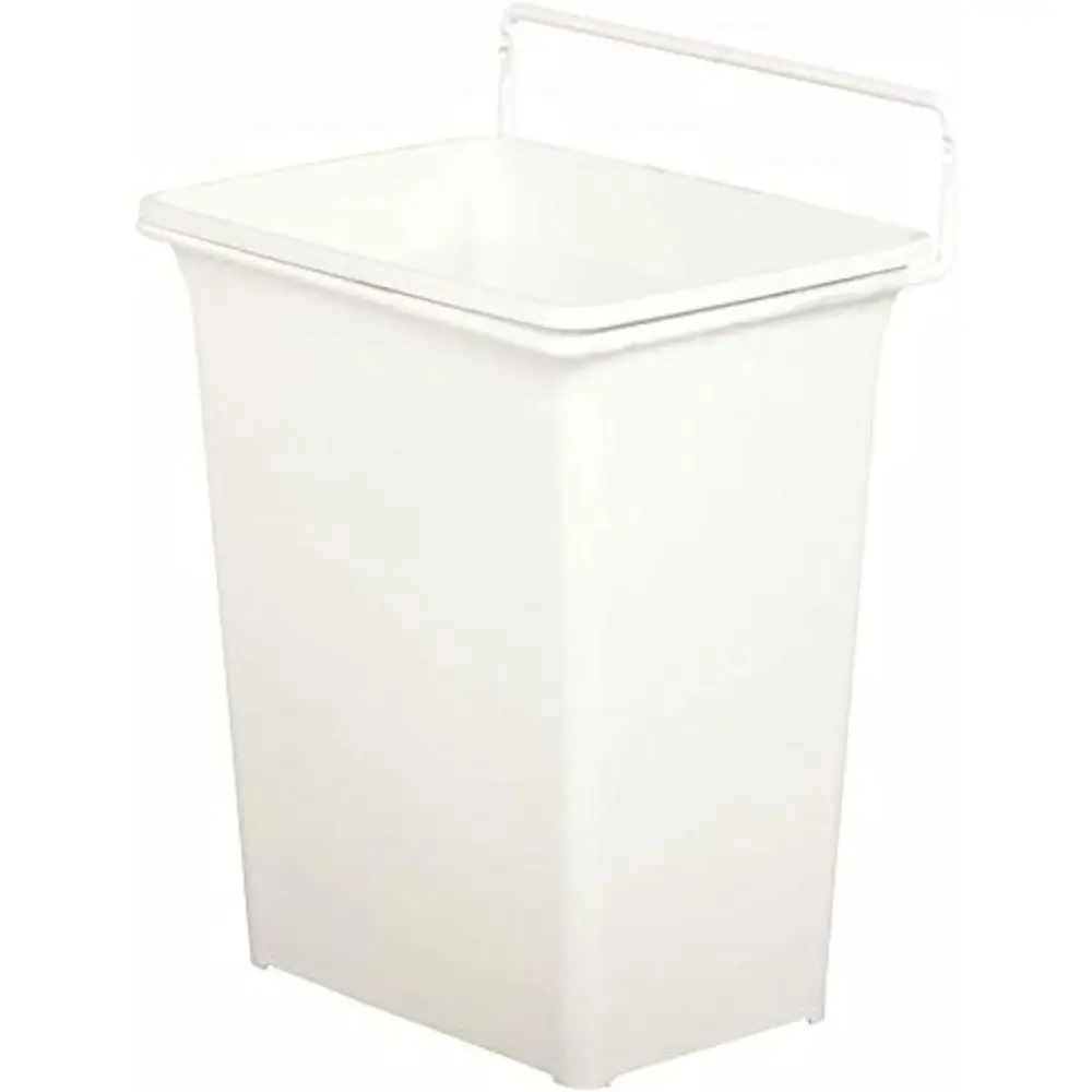 

White Vanity Door-Mounted Trash Bin, 9 Quart Capacity