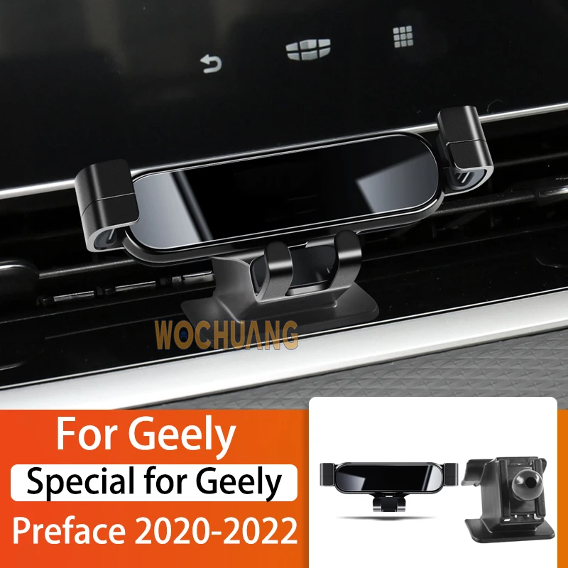 

Car Mobile Phone Holder For Geely Preface 2020-2022 360 Degree Rotating GPS Special Mount Support Navigation Bracket Accessories