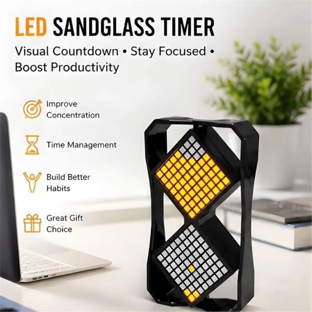 Cyber Style LED Electronic Hourglass Gravity Sensing Technology Sense 1-30 Min Timer Digital Sand Hourglass Timer Decompress