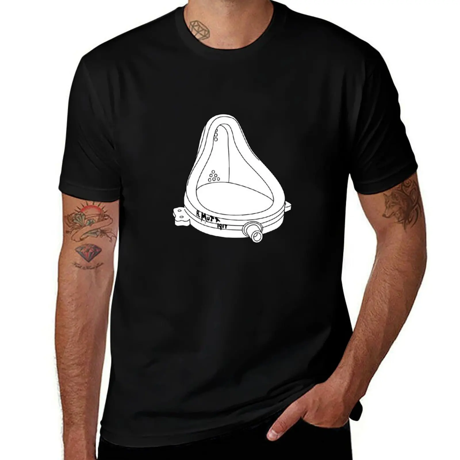 

Marcel Duchamp Fountain R.Mutt readymade sculpture (white) T-Shirt Big and Tall Basic Tee Shirt