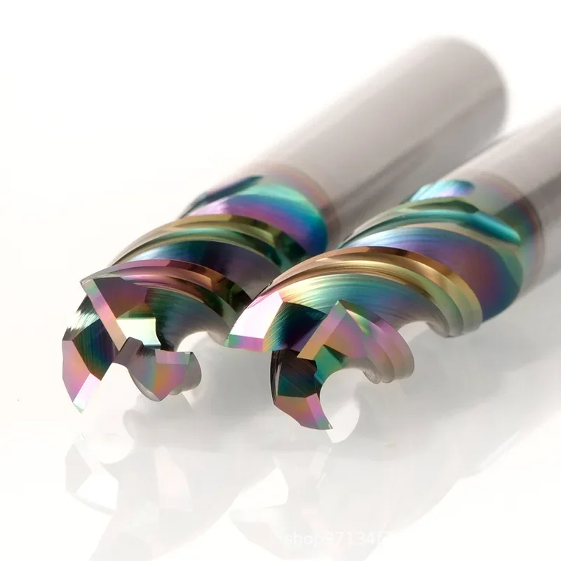 

HRC55 Aluminum 3-Flute Colorful Highlights Tungsten Steel Carbide Milling Cutter CNC Machining Center Special Cutter Tools