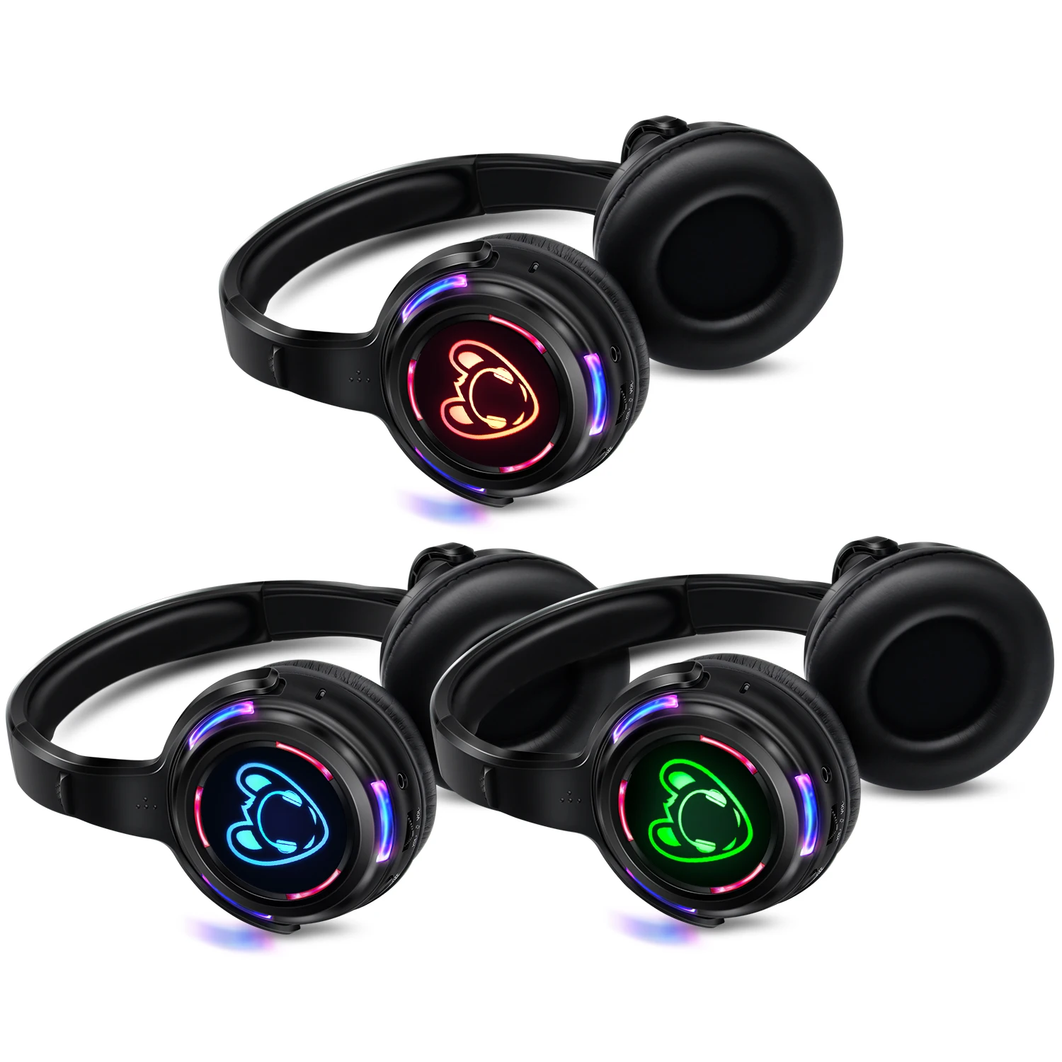 Silent Disco Headphone With LED LOGO Wholesale 500M Distance Quiet Party Headset Bundle with 20 Receivers and Transmitters