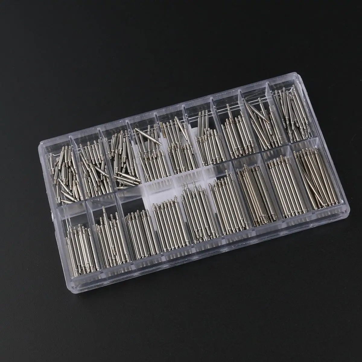 360pcs Stainless Watch Band Pins Spring Bars 18 Sizes Repair Stainless Steel Spring Bar Tools Silver Durable Metal Strap Link