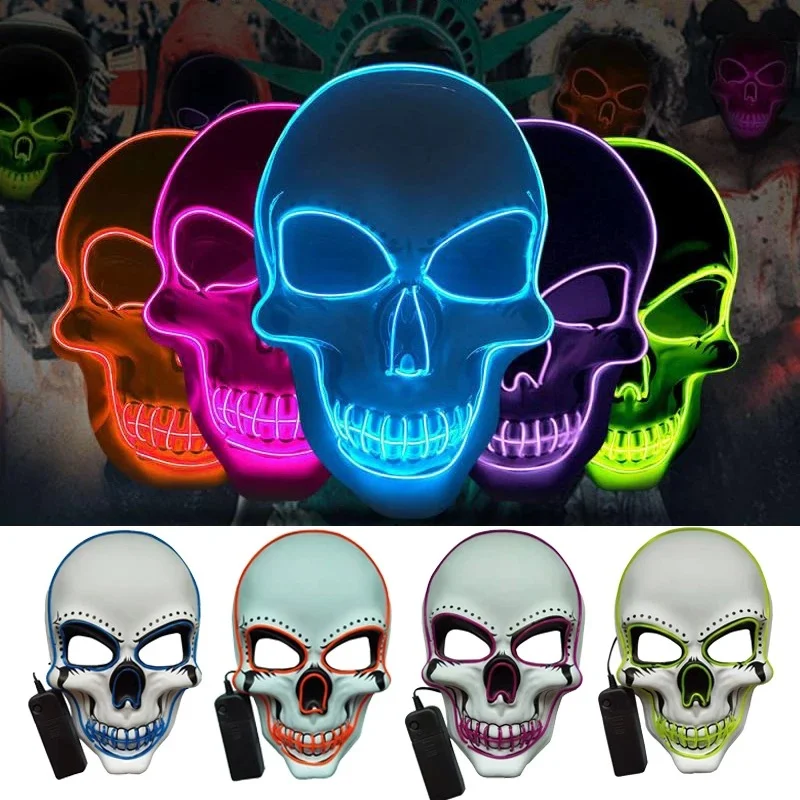 Neon Mask Led Light Up Party Masks The Purge Election Year Great Funny Mask Festival Cosplay Costume Supplies Glow Dark Skeleton