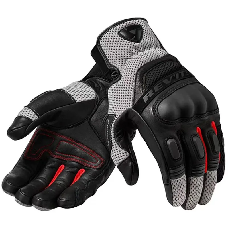 Motorrad Revit Dirt 3 Handschuhe Schwarz Grau Rennhandschuhe Leder Motorradhandschuhe, Motorradzubehör, 1 Stück